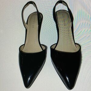 Marc Fisher Black Patent Leather Slingback Flats - Size 7M